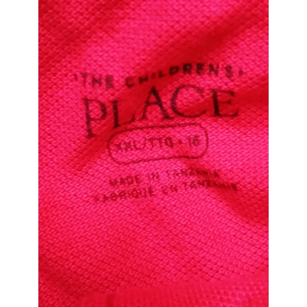 The Children's Place Boys Red Solid Short Sleeve Polo Shirt Cotton Knit XXL